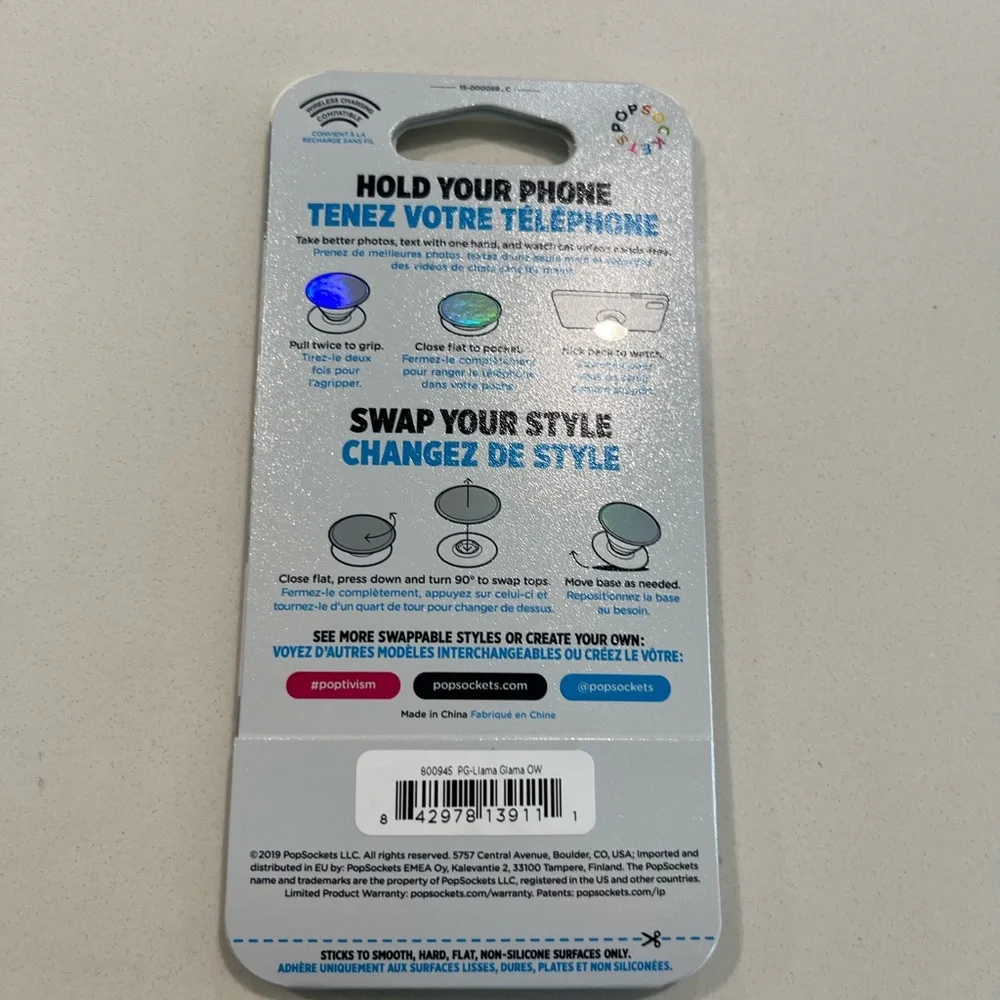 PopSocket PopGrip Phone Grip - Pink Llama Graphic